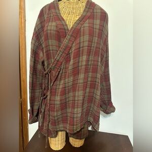 CP Shades Red and Brown Checkered Top